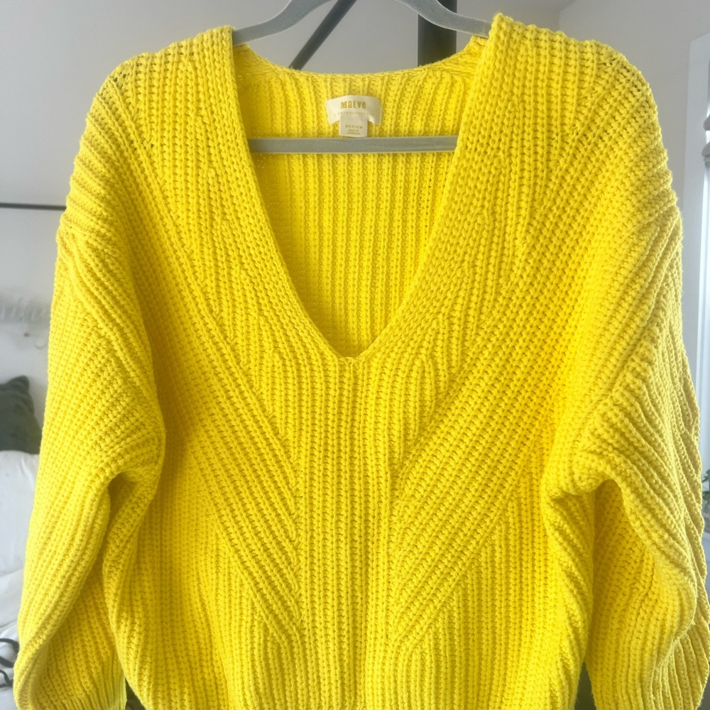 Maeve Bright Yellow V-Neck Sweater